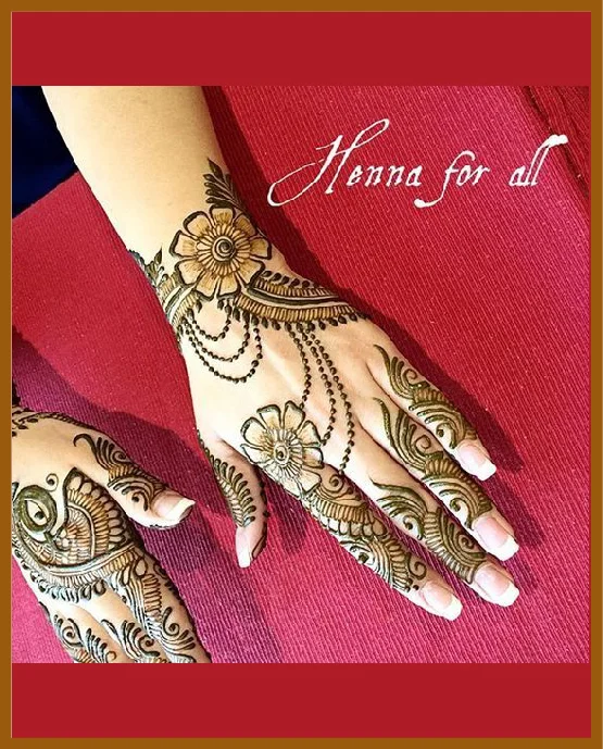 Clean Minimalist Stylish Back Hand Mehndi Design